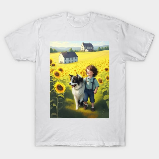 child hanging out with a dog. T-Shirt by MeriemBz